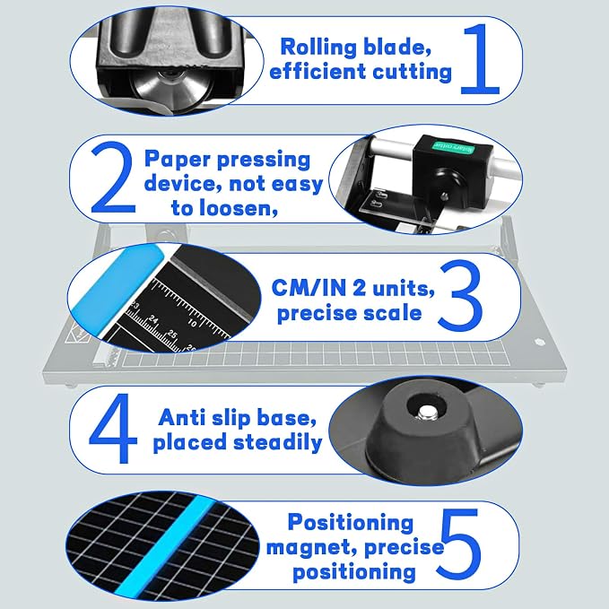 24 Inch Manual Precision Rotary Paper Trimmer, Rotary Paper Cutter Trimmer - Image 2