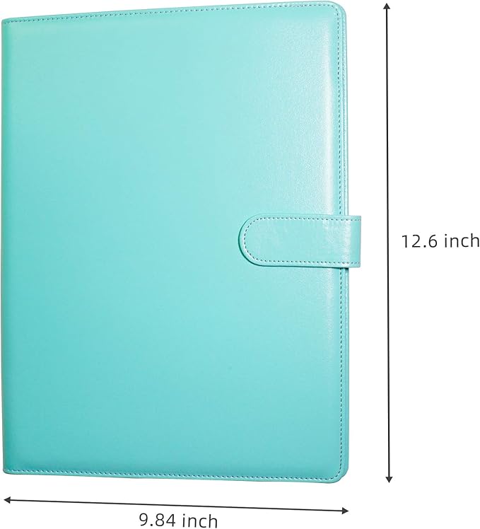 Clipboard Folder Padfolio, Writing Portfolio Faux Leather Clipboards with Cover for Legal Pad Holder Letter Size A4 8.5 x 11 for Business Conference Notepad Clip Boards (Pale Turquoise)-DeskLoop Office