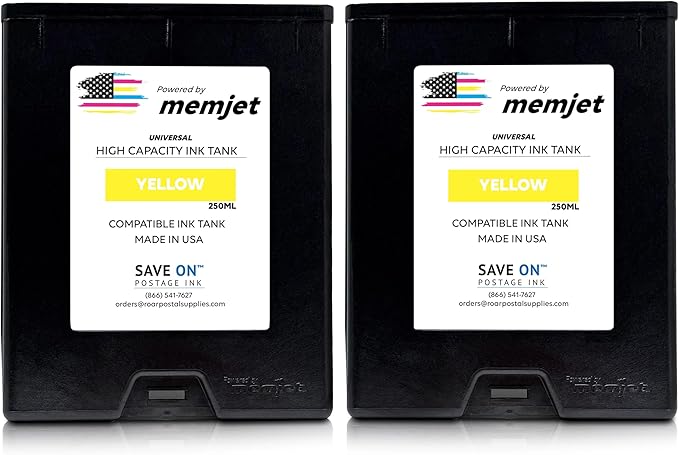 Quadient Memjet M5K250-N Compatible High Capacity Yellow Printer Ink Tank (500ml) - Printer Ink Cartridge for Mach Series Quadient & Hasler Printers - Fade-Resistant Replacement Inkjet Printer Ink-DeskLoop Office