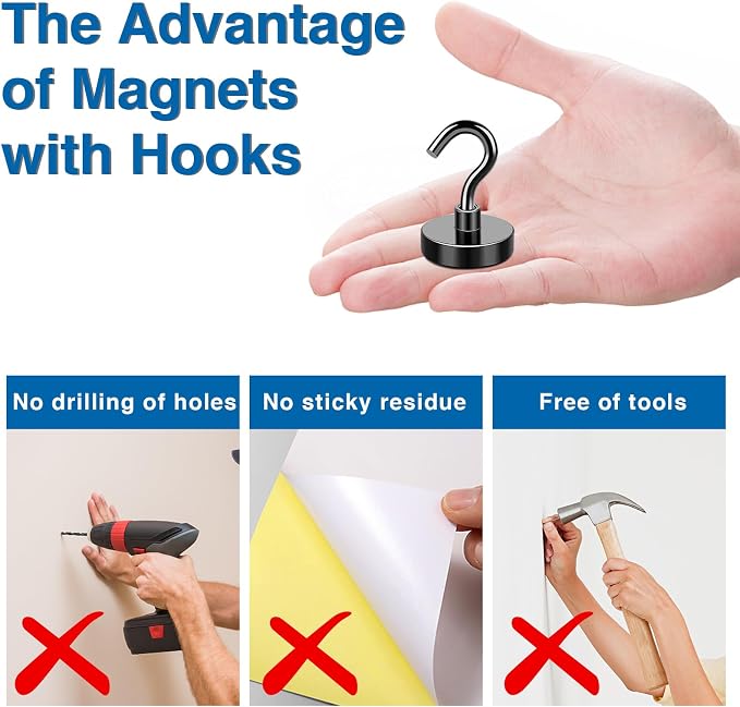 LOVIMAG Magnetic Hooks, 50lbs+ Magnets Hook 2026 Cruise Cabin Ship Essentials - Image 5