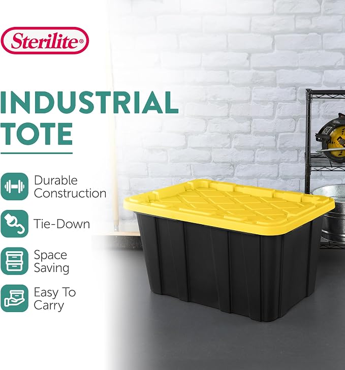 Sterilite 12-Pack Industrial Tote, Plastic Storage Container Bins - Image 3