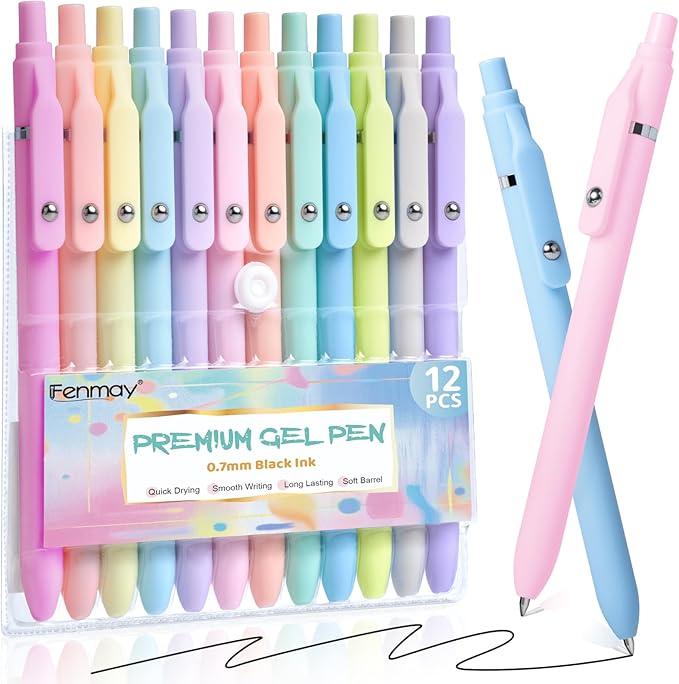 Fenmay Gel Pens, Smooth Writing, Retractable Cute Aesthetic Pens by %E2%80%8EFenmay