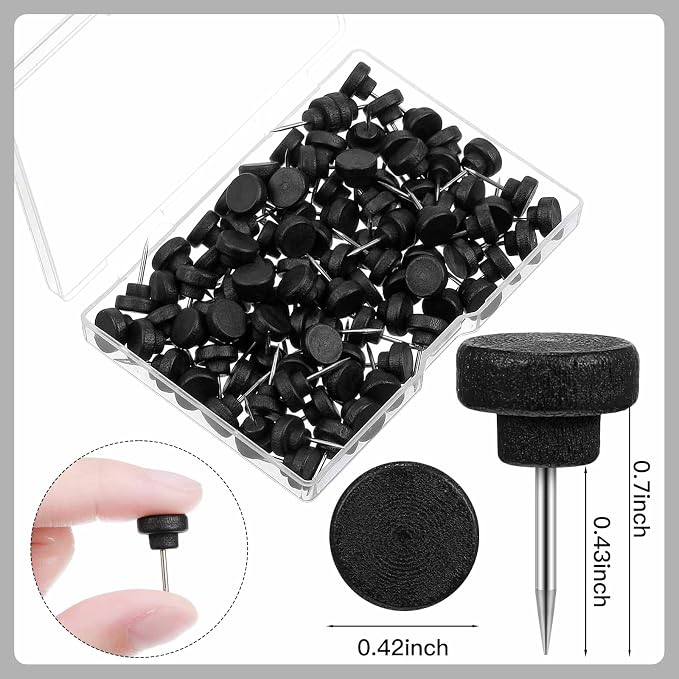 Gueevin 100 Pcs Wooden Push Pins Decorative Wood Thumb Tacks Map Tacks Push Pins - Image 2