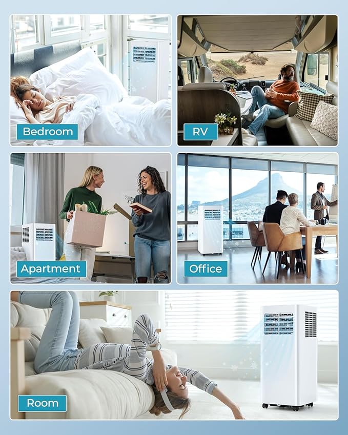EUHOMY 10000 Btu Portable Air Conditioners, 4 in 1 Portable AC with Cool, Dry, Fan, Sleep Modes, Room Air Conditioners with 52dB & 24H Timer, with Remote, for Bedroom, Rooms, Apartment up to 450 Sq.Ft-DeskLoop Office