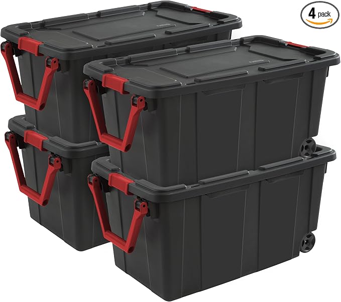 Sterilite Heavy Duty 40 Gallon Wheeled Industrial Storage Tote by Sterilite