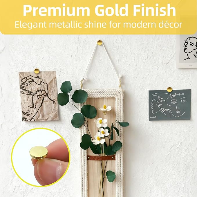 Gold Push Pins, 30 Pack Decorative Metal Thumb Tacks - Image 4
