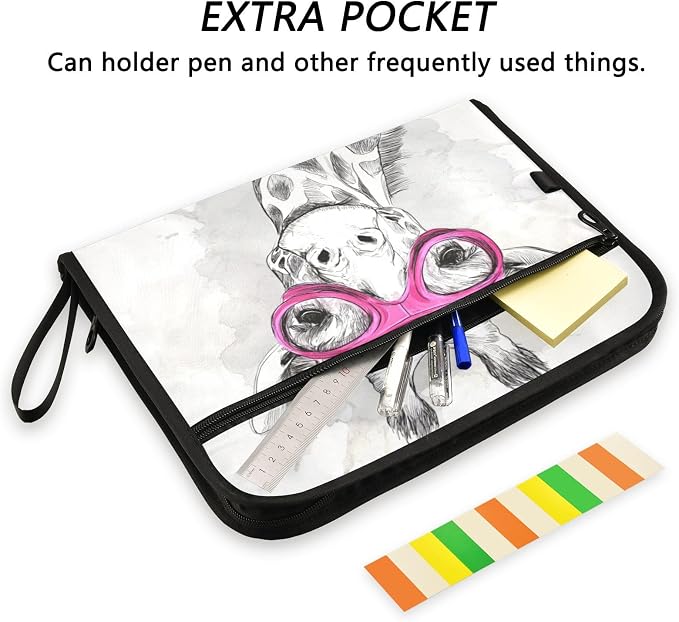 Giraffe with Goggles Accordion File Organizer Expanding Document Folder with 13 - Image 2