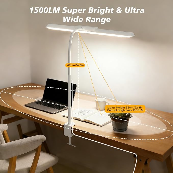 LED Desk Lamp for Office Home, Stepless Dimming Architect Desk Light - Image 6
