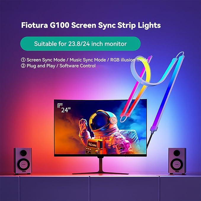 Monitor LED Backlights for PC & Mac, RGBIC LED Strip Lights that Sync - Image 9