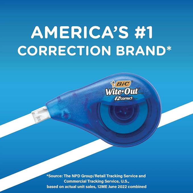BIC Wite-Out EZ Correct Correction Tape, No Dry Time, Tear Resistant Tape - Image 4