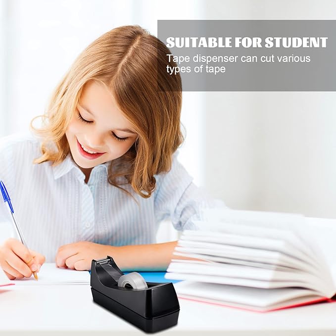 3 Pack Desktop Tape Dispenser Tape Roll Non Skid Base Tape Dispensers for Office Home School (Tape Not Included)-DeskLoop Office
