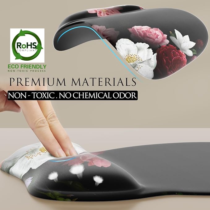 MROCO Ergonomic Mouse Pad with Gel Wrist Rest, 9.4 x 8.1 in, Gel Wrist Comfort - Image 3