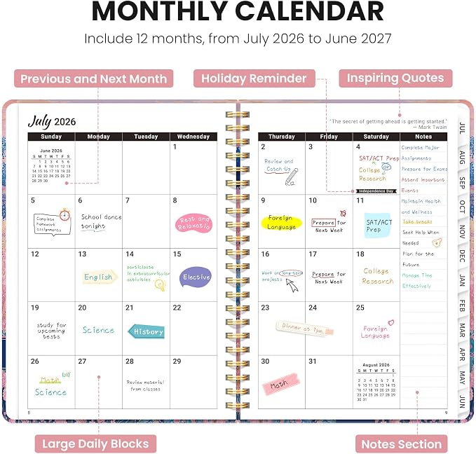 Planner 2026-2027, Monthly and Weekly Academic Planner July 2026 - Image 2