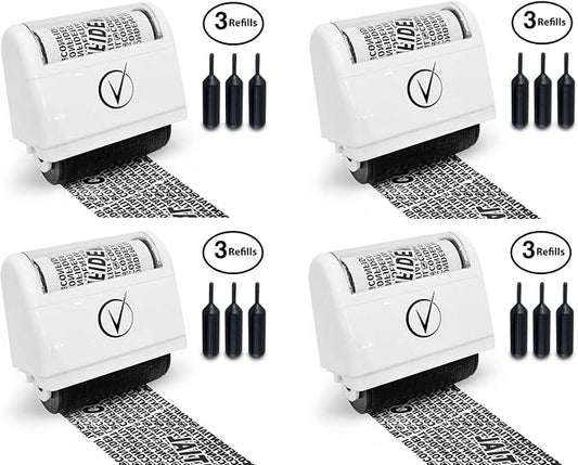 Vantamo Identity Protection Roller Stamps Wide Kit, Including 3-Pack Refills by Vantamo