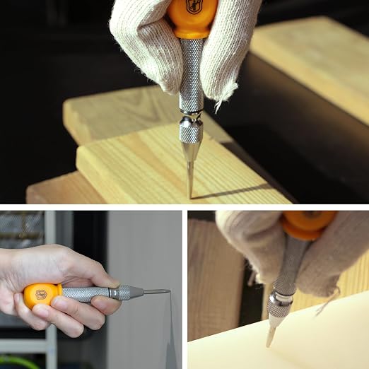MulWark 5" Spring-Loaded Automatic Steel Center Hole Punch Marker Scriber - Image 4