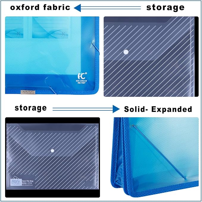 Eco-Friendly Plastic File Folders, Expanding Poly File Wallet, Transparent - Image 5