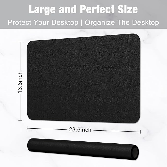 Hsurbtra Desk Pad, 23.6" x 13.8" PU Leather Desk Mat, M Extended Mouse Pad - Image 3