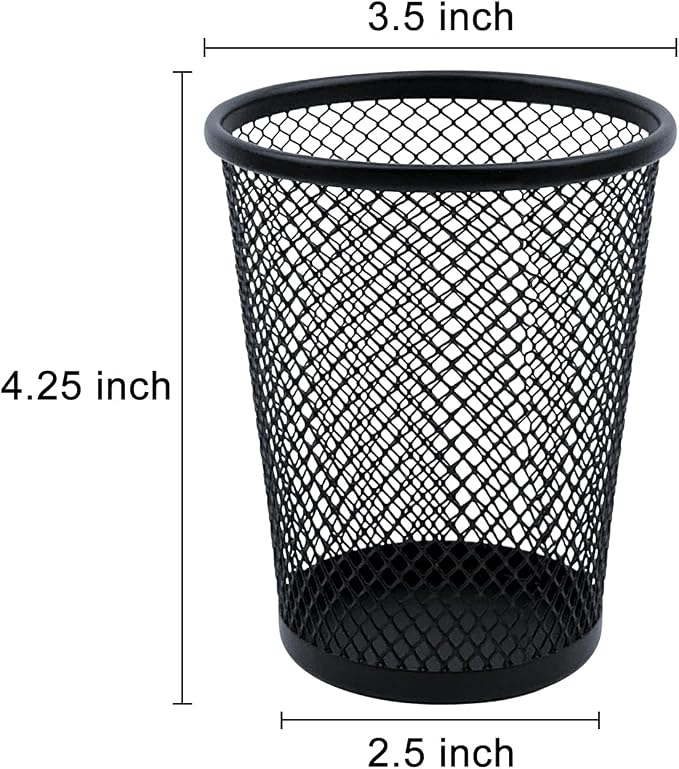 HSYMQ Desk Pencil Pen Holder, Wire Mesh Pen Cup Holder - Image 2