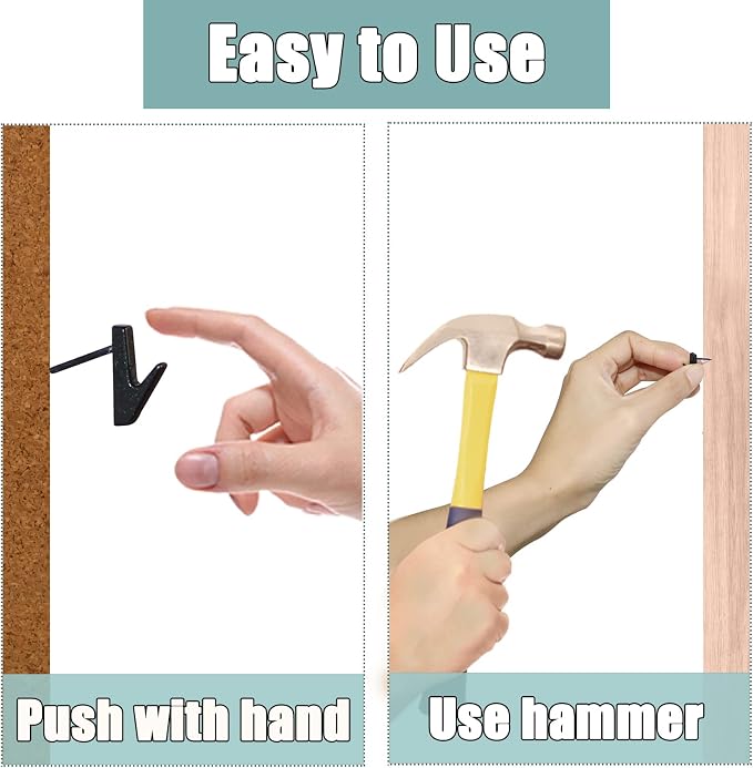 30 PCS Picture Hanging Nails Hooks, Push Pins Thumbtacks - Image 5