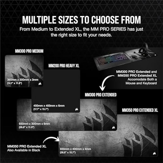Corsair MM350 PRO Extended XL Premium Spill-Proof Cloth Gaming Mouse Pad – - Image 7