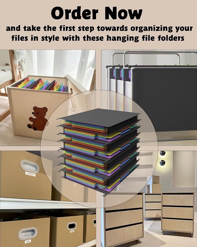 MAIMIS Plastic Expanding Hanging File Folders, 7 Pocket Extra Capacity - Image 7