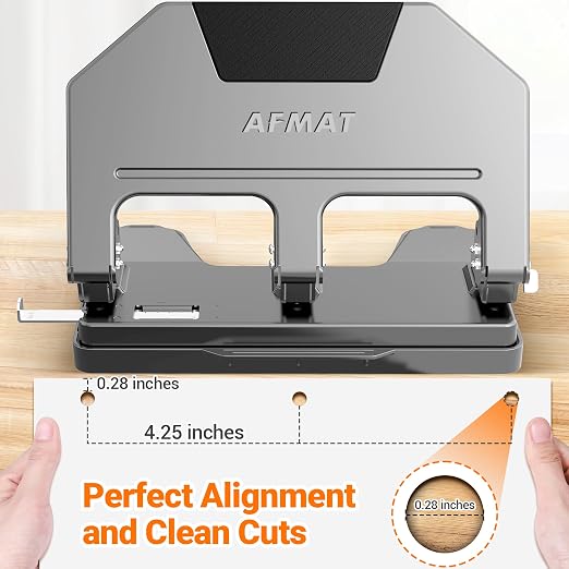 AFMAT 3 Hole Punch, 9/32" Hole Diameter, 40-Sheet 3 Hole Puncher - Image 6