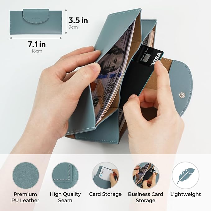 carrotez All-in-One Long Bifold 2-Tier PU Leather Wallet - Image 4