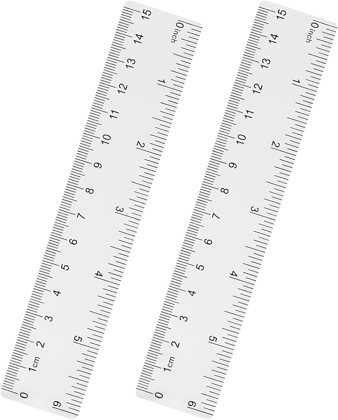 Unjoo Clear Plastic Ruler 6 Inch Straight Rulers, by Unjoo