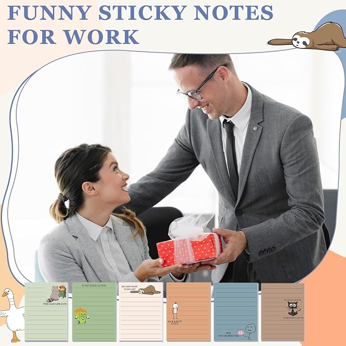 12 Pcs Funny Sticky Notes for Work 4x3 Inches Sarcastic Self Adhesive Notepads - Image 4