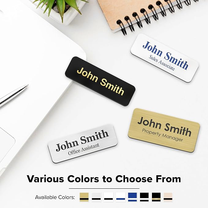 Custom Engraved Name Tags, Magnetic White Name Tags, Personalized Name Tags - Image 7