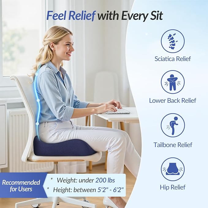 ZIKEE Pioneering Seat Cushion for Pressure Relief, Ergonomic Office Chair - Image 2