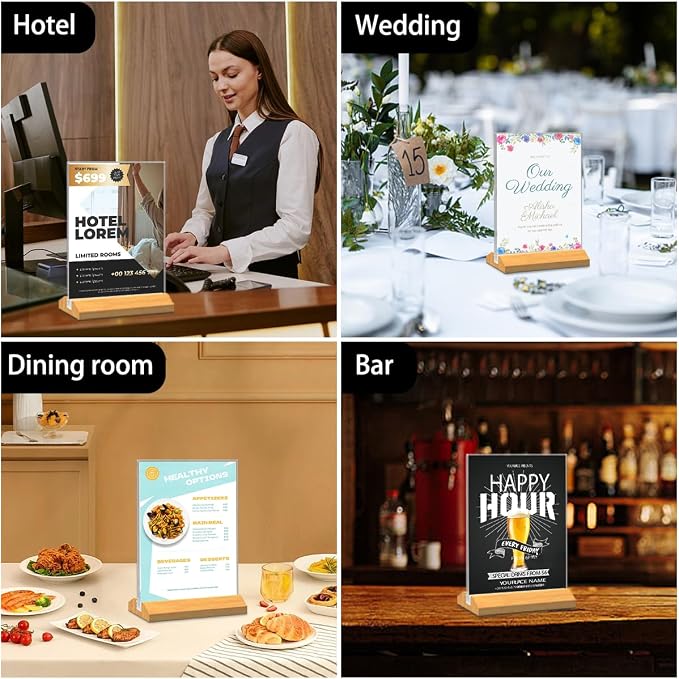 3 Pack Acrylic Sign Holder 8.5 x 11 Inch - Image 6