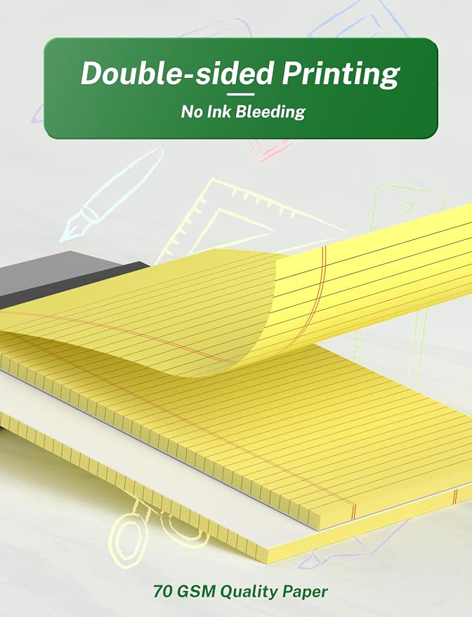 Zaviko Legal Pads 8.5 x 14, Wide Ruled Legal Pads, 12 Pack Yellow Paper 8.5 x 14 - Image 4