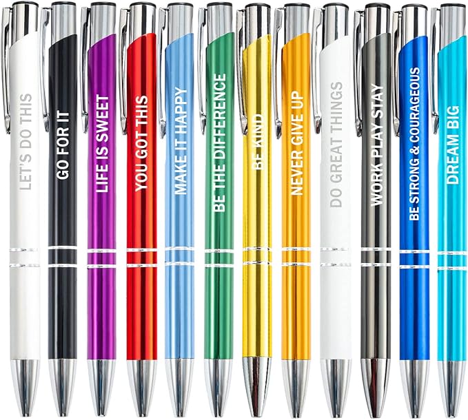 PASISIBICK 12 Pieces Inspirational Motivational Quote Ballpoint Pens Gifts - Image 4