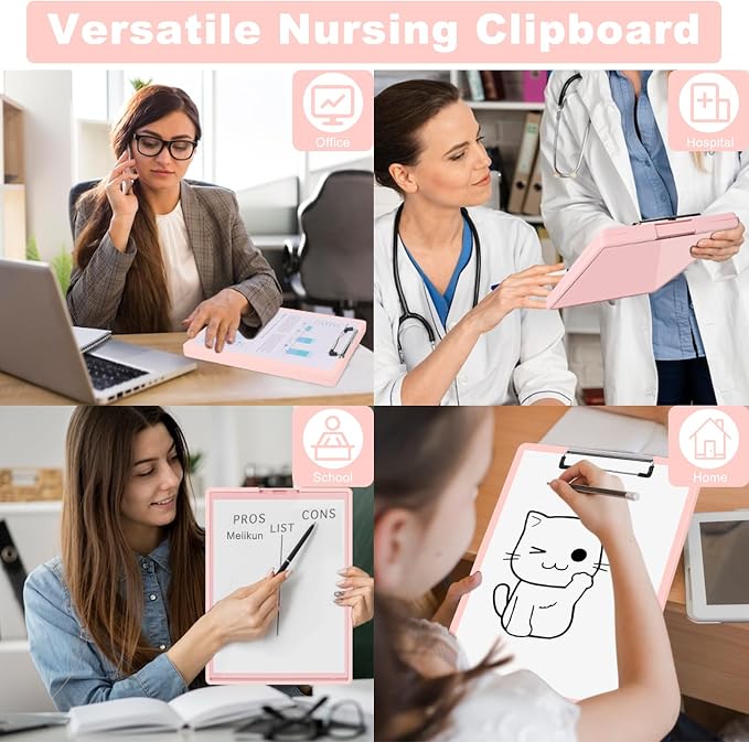 Meiikun Clipboard with Storage, Plastic Clip Boards 8.5x11 Folder with Clear - Image 7