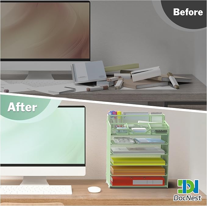Docnest 6 Tier Mesh Desk Organizer - Image 2