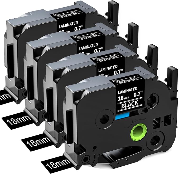 Labelife 18mm Black Label Tape TZe-345 Replacement by Labelife