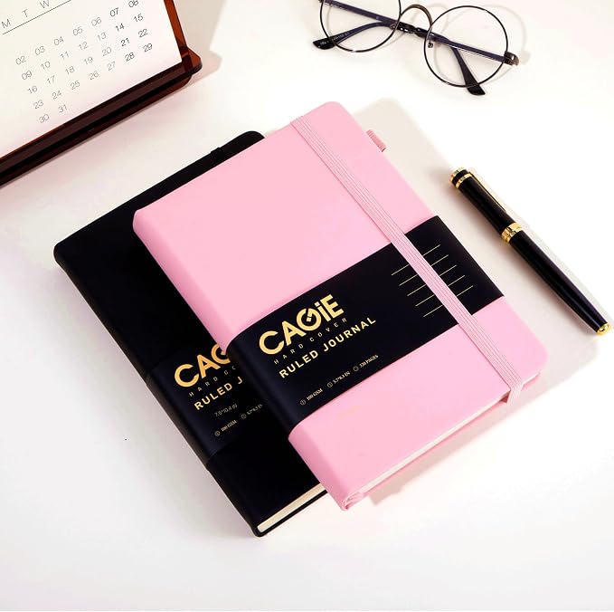 CAGIE Pink Journal Notebook for Women, 320 Pages College Ruled Notebook - Image 2