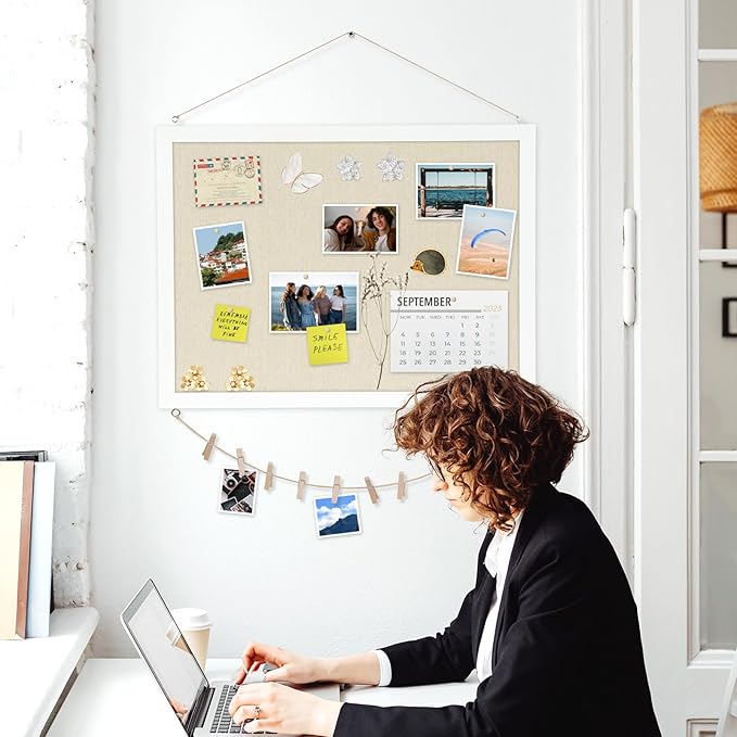 Double-Sided Wood Framed Cork Board - Image 7
