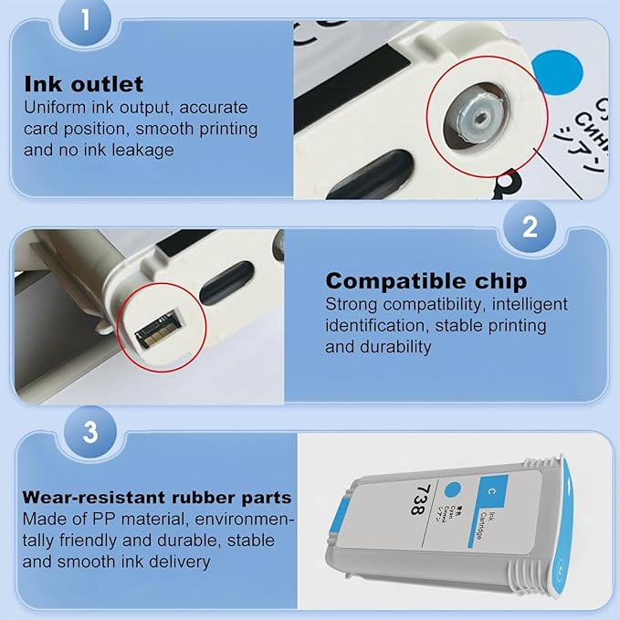 High Capacity 738 738XL Ink Cartridges 498N4A 498N6A 498N5A 498N7A Compatible with T950 T850 Printer Ink(4-Pack)-DeskLoop Office