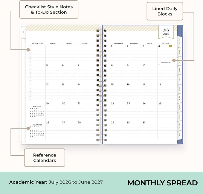 Blue Sky Day Designer 2026-2027 Weekly and Monthly Academic Year Planner - Image 4