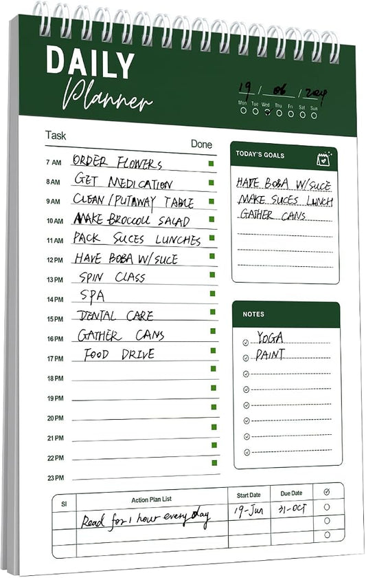 To Do List Notebook Daily Planner A5 CheckList Pad 52 Sheets, 5.9" x 8.2" Daily by CHARMGIFTBOX