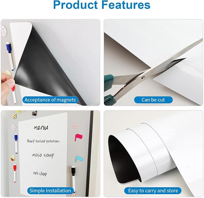 Magnetic Fridge White Board Paper, Kitchen Refrigerator Whiteboard - Image 4