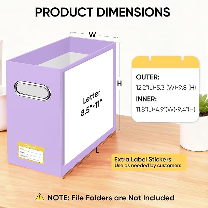 BALEINE File Organizer Box, Cardboard File Folder Organizer - Image 3
