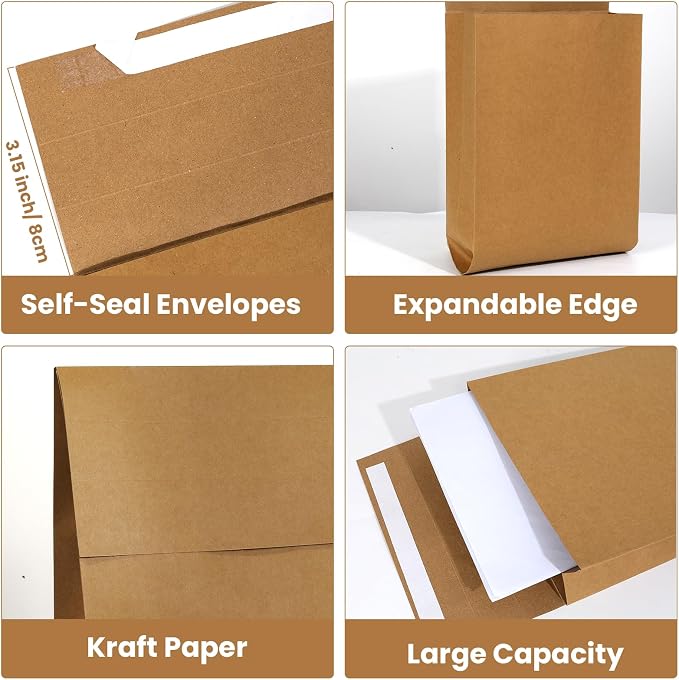 chiazllta 60Pcs Expandable Envelopes - Image 3
