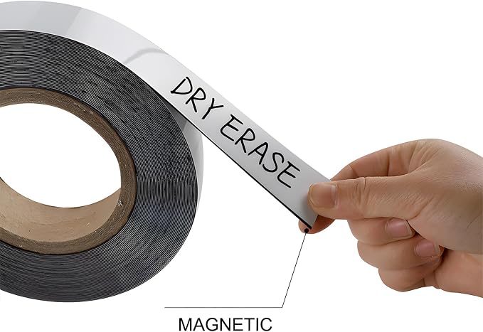 Dry Erase Magnetic Strip 2" x 25 Feet, Reusable Magnetic Labels - Image 2