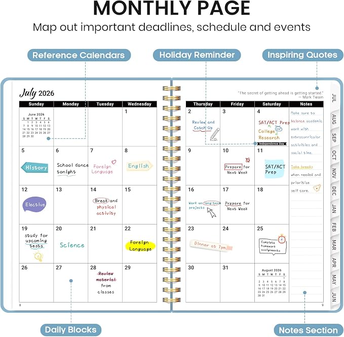Planner 2026-2027 for Women & Men, Academic Monthly and Weekly Calendar Planner - Image 2