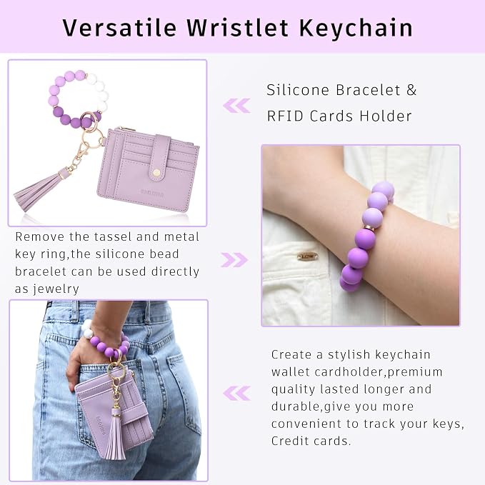 BAOSIWA Silicone Bracelet Keychain Wallet - Image 5