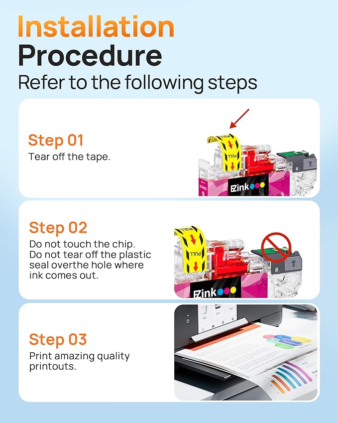 E-Z Ink Compatible LC401XL Ink Cartridge Replacement for Brother LC401 XL LC401XL LC 401 Ink High Yield to use with Brother MFC-J1010DW MFC-J1012DW MFC-J1170DW DCP-J1800DW DCP-J1140DW Printer (4 Pack)-DeskLoop Office