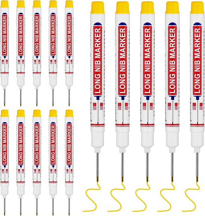 15 PCS Long Head Deep Hole Marker Pens, 20mm Long Nib Marker, Longs Nose Markers by Unknown